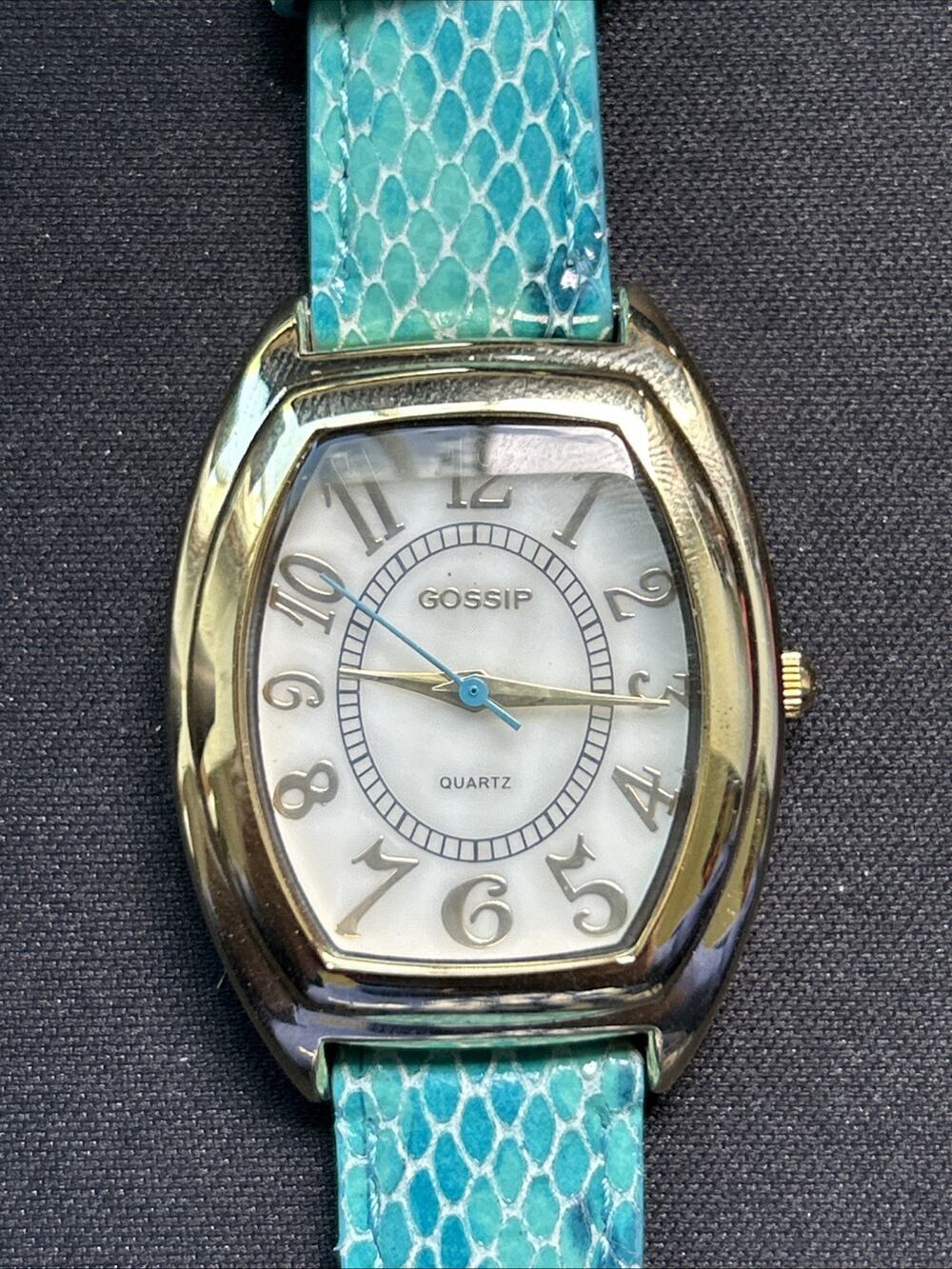 Gossip Gold Tone Blue Band Women’s Quartz Watch
